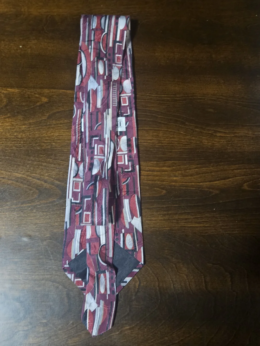 Gianfranco Ruffini Men's Burgundy Geometric Silk Tie